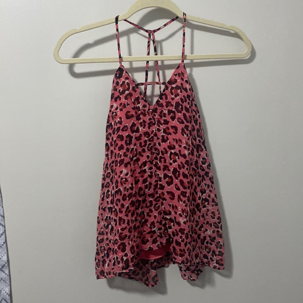 Alya Pink Cheetah Print Tank Top